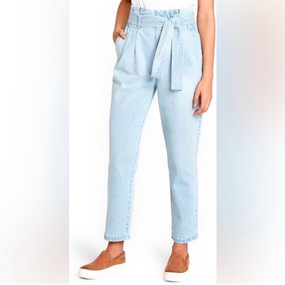 High waist paper bag jeans